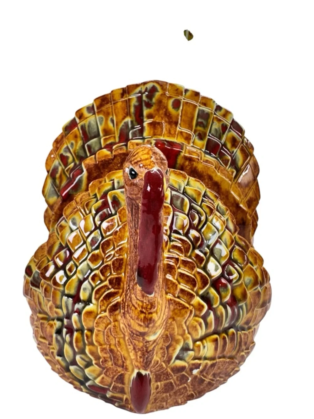 Ceramic Harvest Turkey Napkin Holder - Autumn Brown